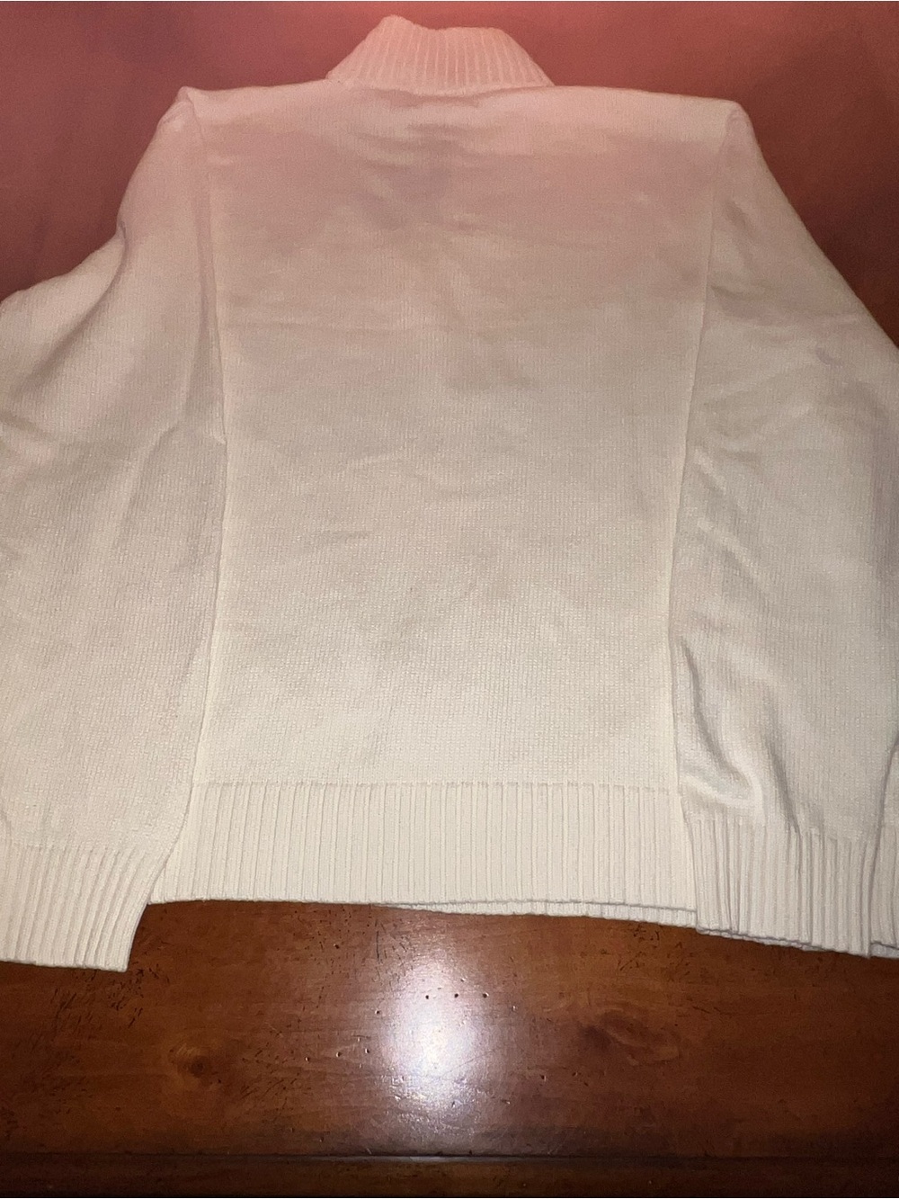 Ralph Lauren Cream Half-Zip Men’s Sweater with Polo Pony - Picture 4 of 5